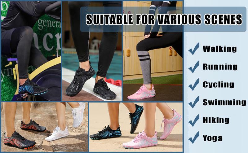 SANPON Hike Barefoot Shoes for Women & Men Breathable Non-Slip Athletic Footwear Wide Toe Water Shoes Activewear Universal Fit Ultra-thin Sole Mesh Upper Washable