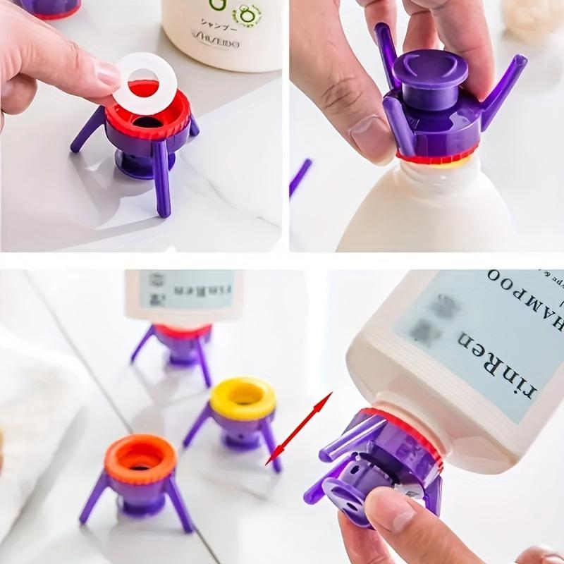 6pcs Inverted bottle cap shampoo triangular inverted stand tripod kitchen seasoning bottle stand bathroom shower gel Portable Home Use Bathroom Accessory