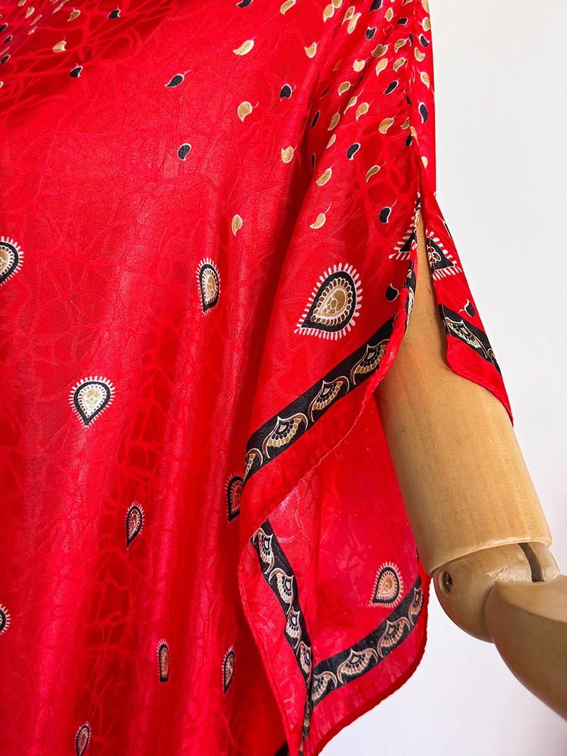 Women's Colorblock Print Long Scarf & Poncho Set, Casual Soft Comfortable Shawl for Beach Vacation, Fashion Accessories for Women & Girls