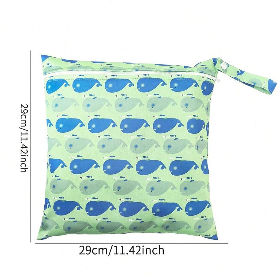 Reusable Diaper Storage Bag for Cloth Diapers & Breast Pump Parts, Dual Zipper Design, Portable Handle, Ideal for Beach Gym Travel