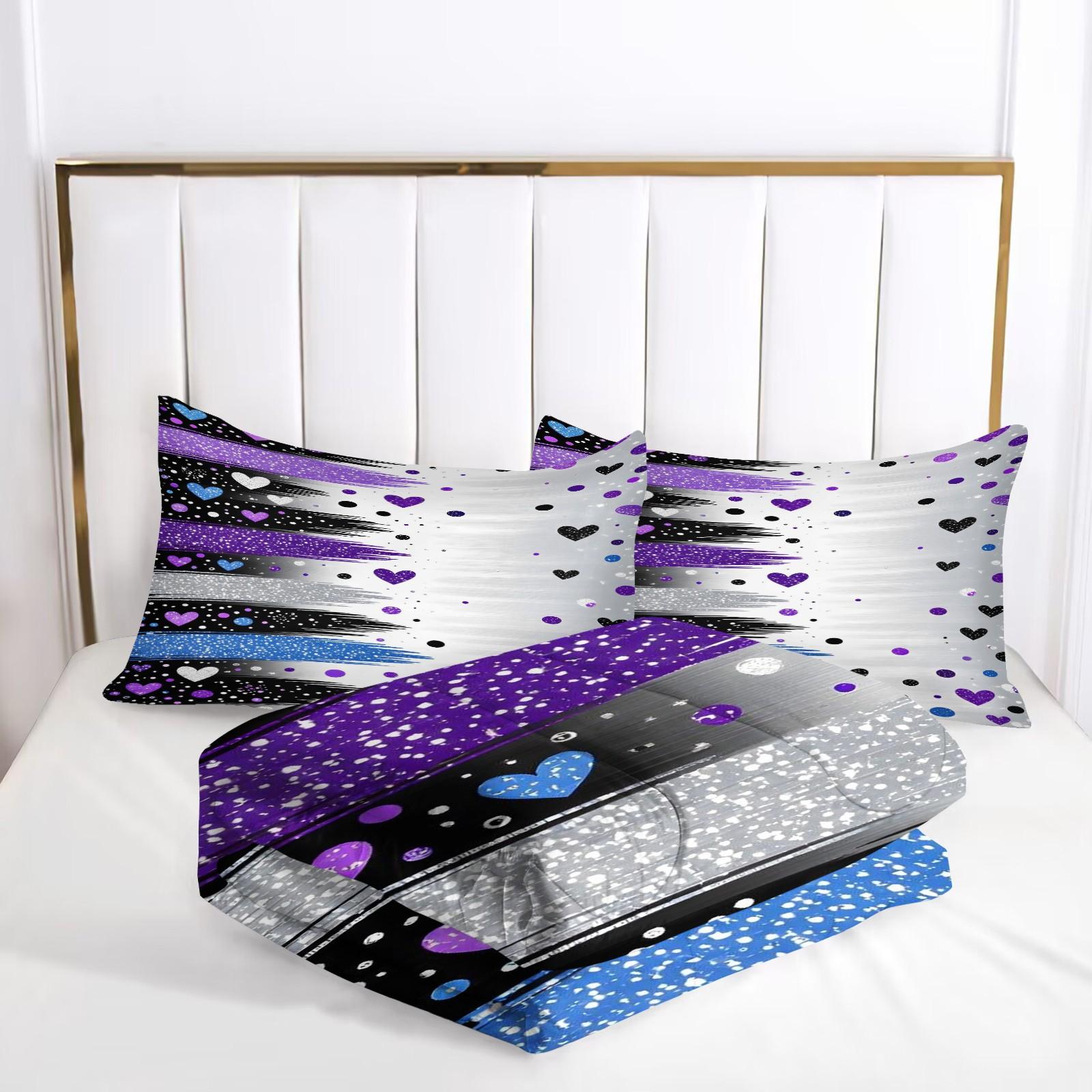 3pcs Valentine's Day Quilt Set, Soft Comfortable Lightweight Breathable Printed Bedding, Summer Quilt with 2 Pillowcases No Pillows Included