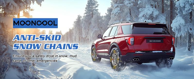 10 Pack Tire Snow Chains, Adjustable Universal for Car SUV Pickup Truck Anti-skid Snow Tire Chains for Tire Width 215-285mm, with Tool Kit
