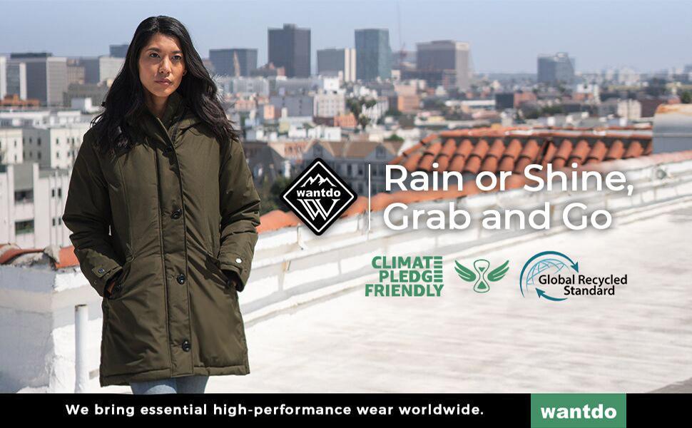 FallFreshness Women's Hooded Winter Coat Waterproof Warm Long Puffer Jacket Parka