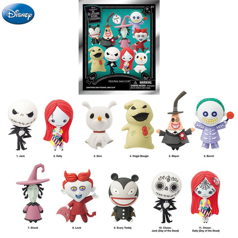 L-Disney Officially Licensed Nightmare Before Christmas Series Blind Bags Surprise Bags Lucky Bags Surprise Figural Keychains Keyring Random One Christmas Halloween Gifts