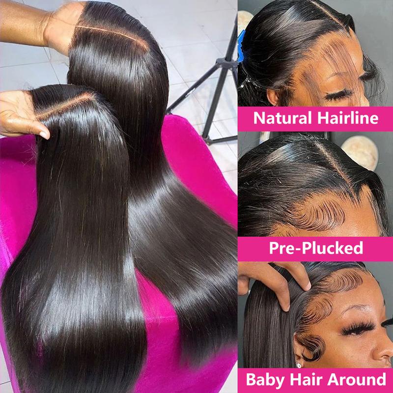 HD 13x6 Straight Lace Front Wigs Human Hair For Women Bone Straight Lace Frontal Wigs Pre Plucked Wig 180% Density TikTokShopBlackFriday