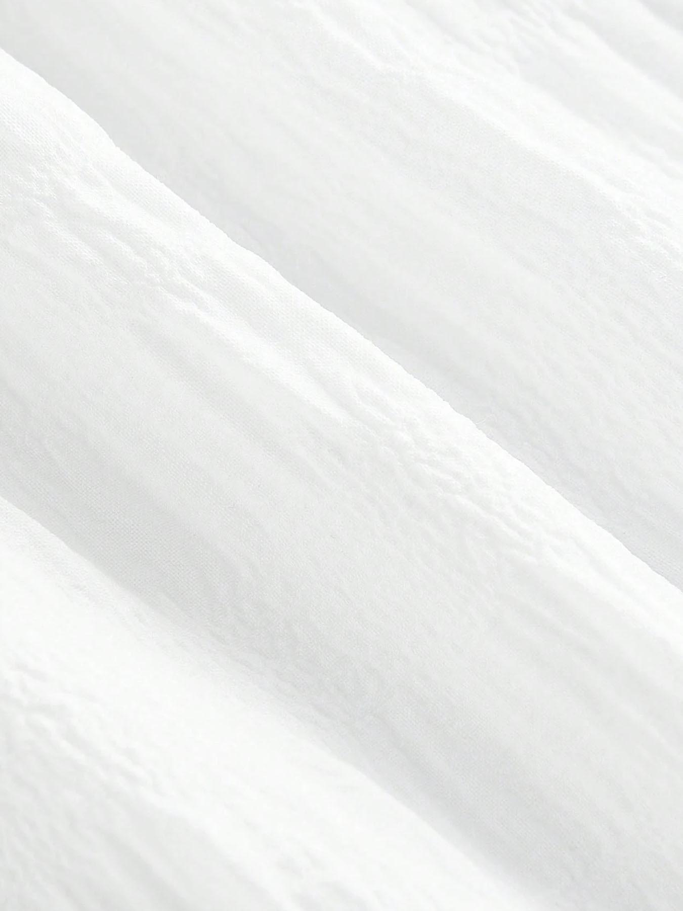 Women's Textured White Ruffled Maxi Skirt, Boho Elastic Waist Tiered Long Skirt For Summer Outings & Casual Fashion