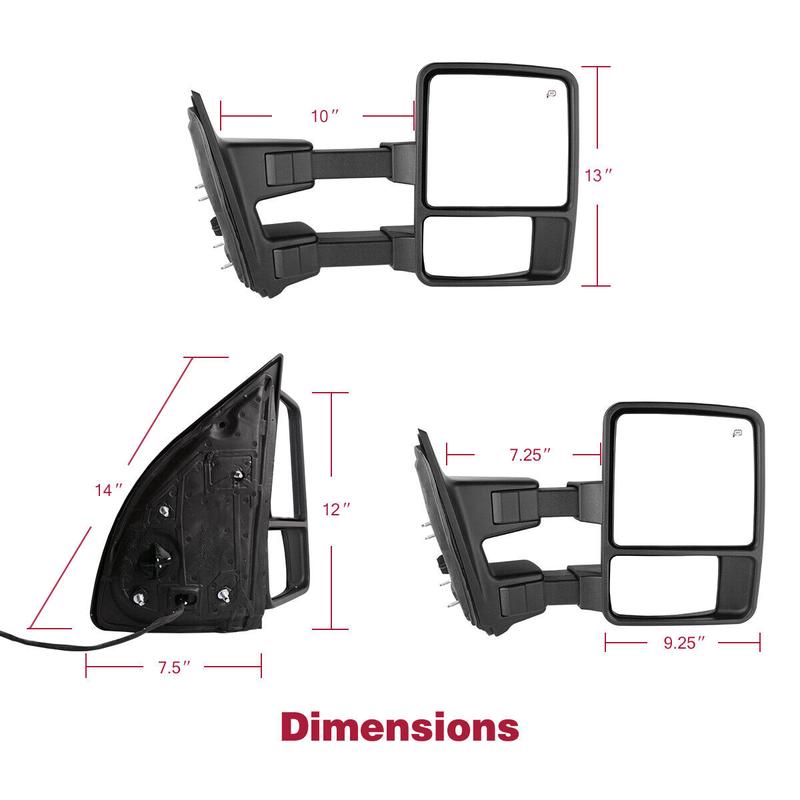OEDRO Towing Mirrors Car Accessories Compatible for 1999-2007 Ford F250 F350 F450 F550 Super Duty / 2001-2005 Ford Excursion Tow Mirror Power Heated with Turn Signal Light 1999 2000 2001 2002 2003 2004 2005 2006 2007 OEDRO Towing Mirrors Car Accessories Compatible for 1999-2007 Ford F250 F350 F450 F550 Super Duty / 2001-2005 Ford Excursion Tow Mirror Power Heated with Turn Signal Light 1999 2000 2001 2002 2003 2004 2005 2006 2007