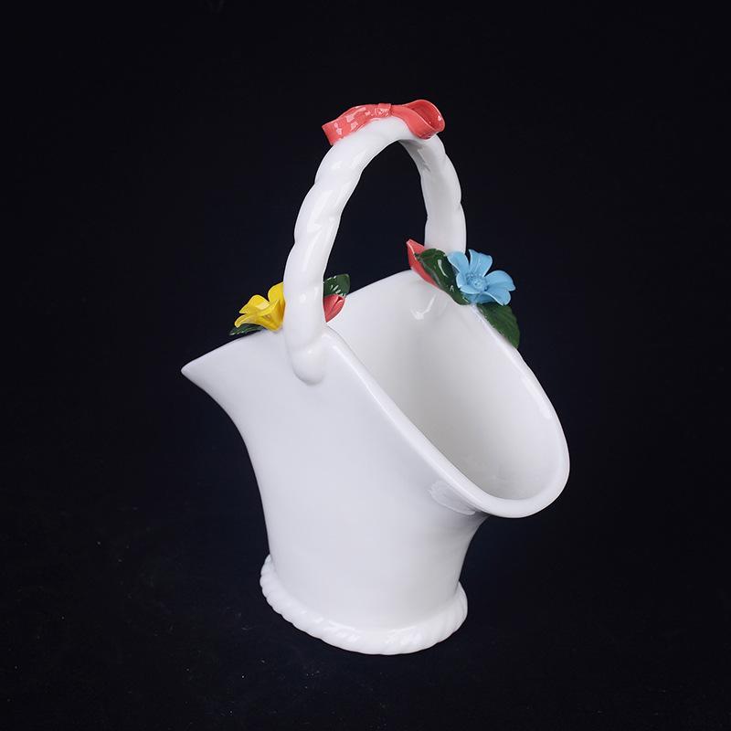 Exquisite Handmade Ceramic Flower Basket New Handcrafted Ceramic Flower Basket Home Decor Ceramic Ornament Gift