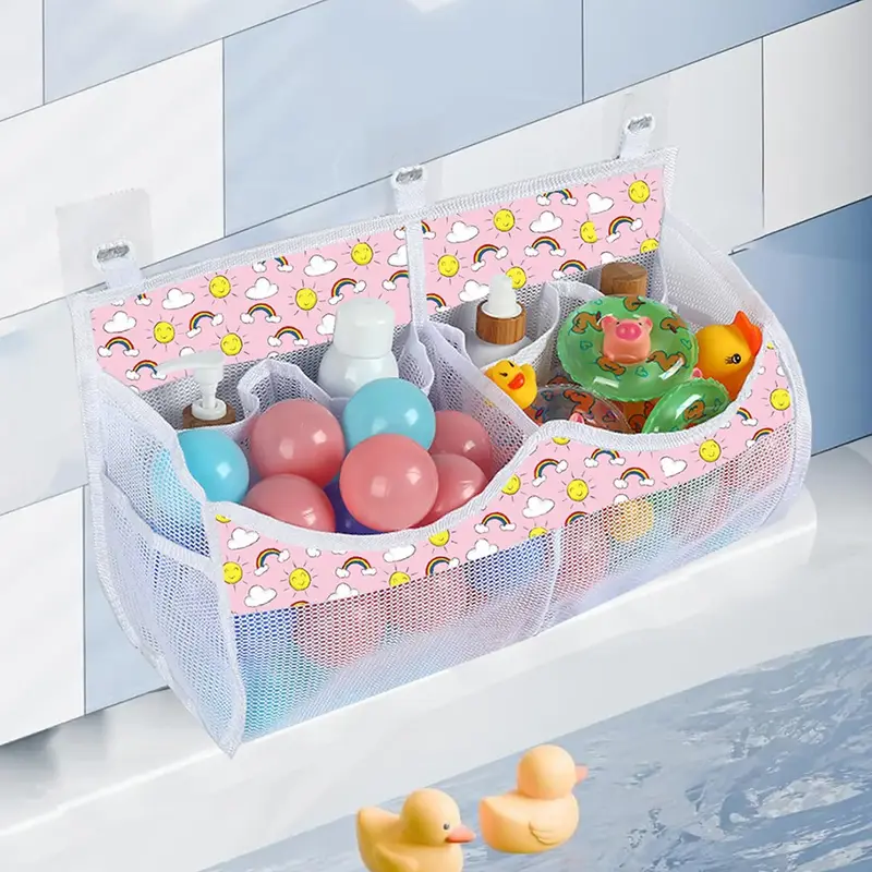Mesh Bath Toy & Toiletry Bag, Large Capacity Bath Storage Bag, Summer 2024 Fashion Bathtub Toy Organizer, without Toy and Pendant