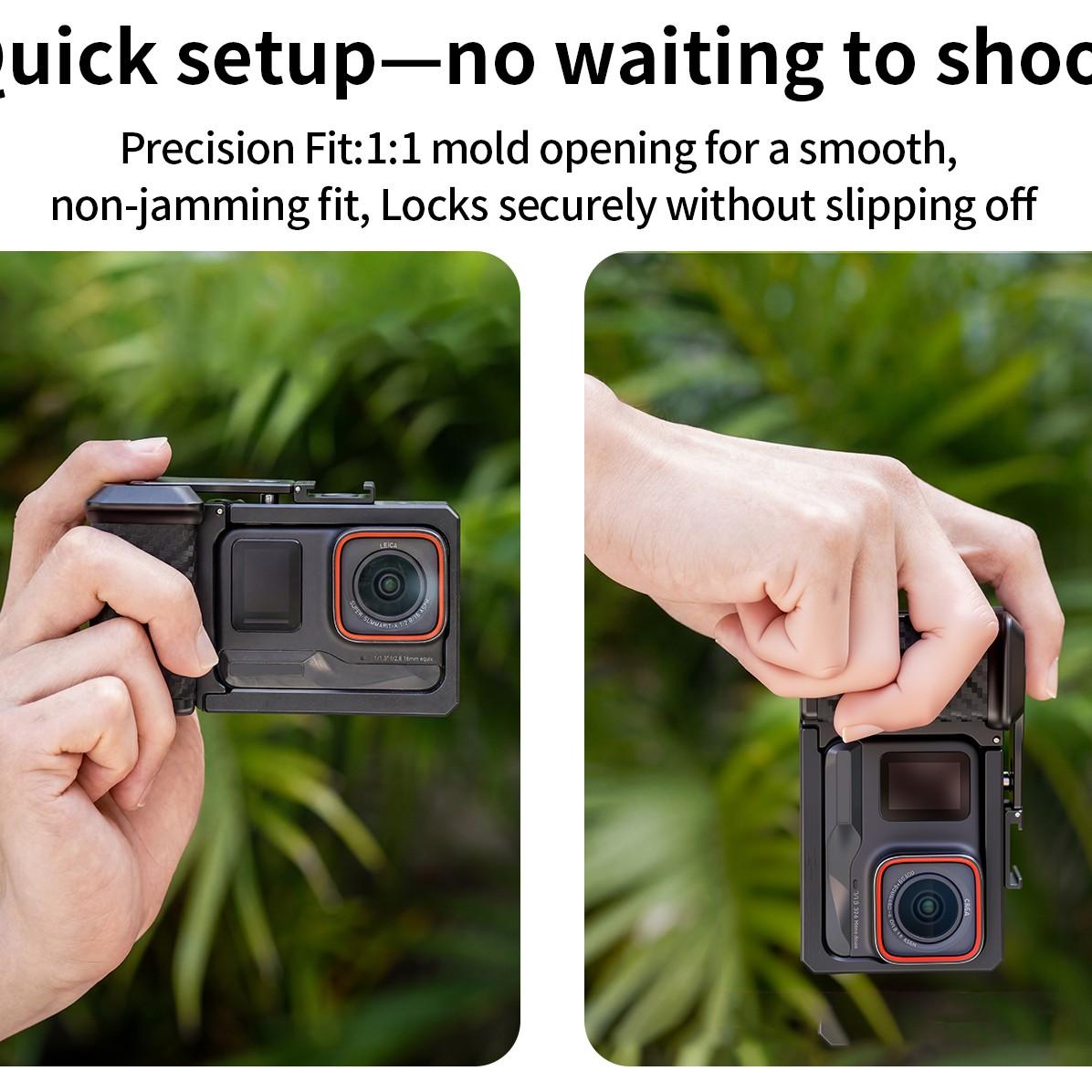 Feichao Handheld Grip Rabbit Cage Kit for Insta360 Ace Pro/ace Pro2, Shutter Handle Protective Frame, New Camera Accessory for Street Shooting Protection