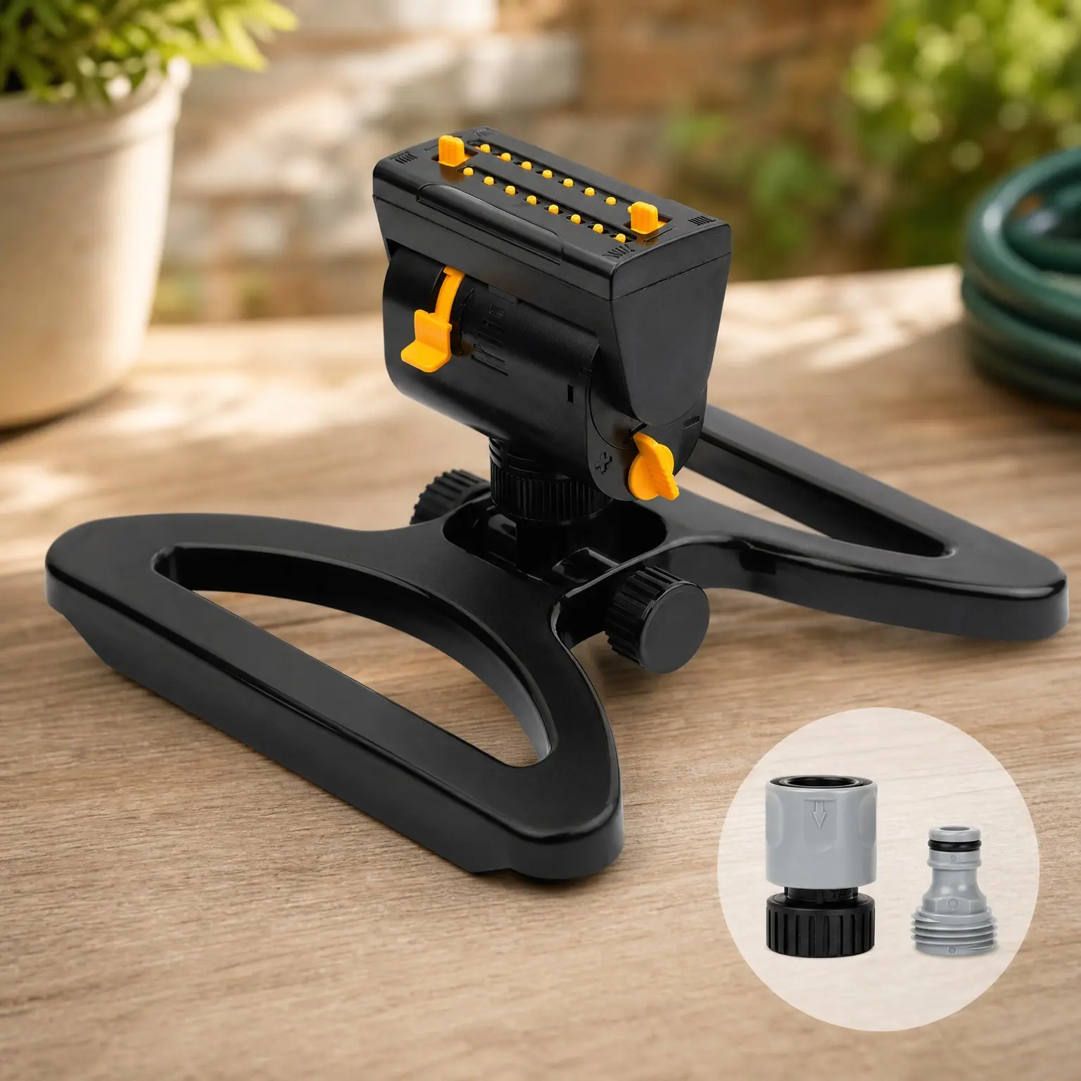 MiniMax Turbo Sprinkler with 360° Coverage, Adjustable Flow, Width & Range, for Lawns up to 4000 Sq Ft