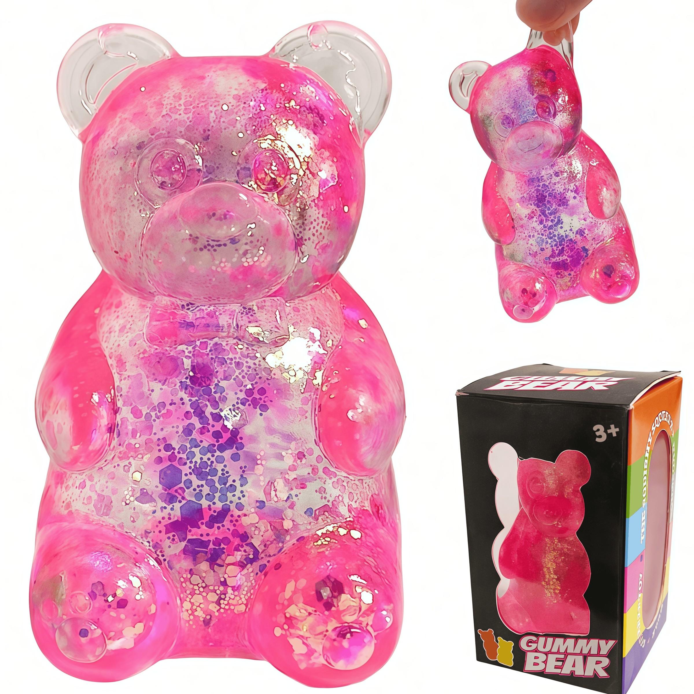 1/4 Pcs Aurora Gummy Bear - Sensory Stress Relief Toy, Jelly-like Filling, Squeeze Toy, Decompression Toy, Anxiety Relief Toy, Relaxing Toy, Birthday Gift, Gift Bag Filler