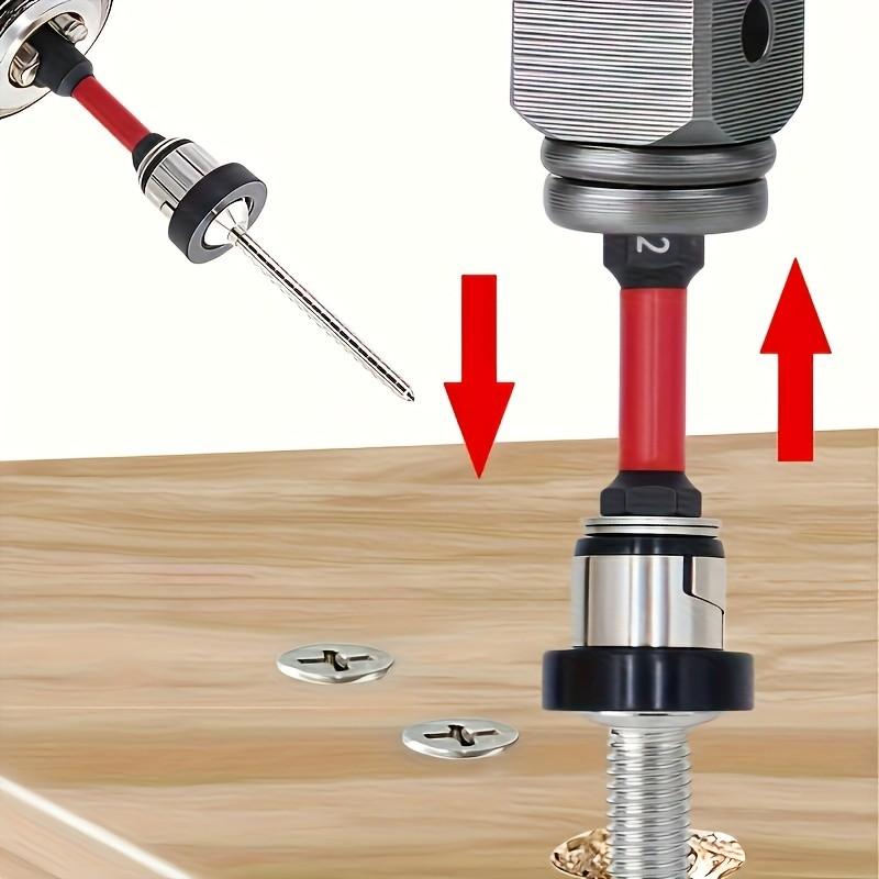 10Pcs PH2 Magnetic Positioning Screwdriver Bits Set, 50mm 1/4" Hex Shank Drywall Dimpler Bits, Heavy Duty Depth Stop Screwing Tools for Wood Decking & Flooring