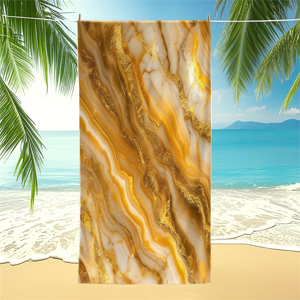 Marble Print Beach Towel, Multiple Styles, Luxury Minimalist, Quick Dry Soft Skin-Friendly Absorbent, Sand Free Beach Towel for Pool Camping, Suitable for All People, Ideal Gift Choice