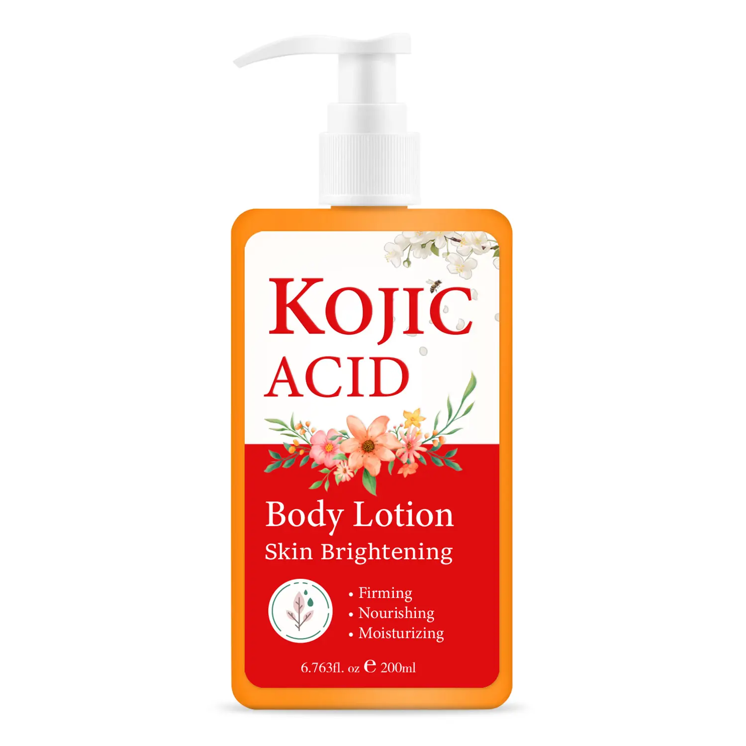 Kojic Acid Body Brightening Lotion, Improves Dull Skin, Even Tone, Tightens Loose Skin, Deep Moisturizing, Smooth Texture, 200ML