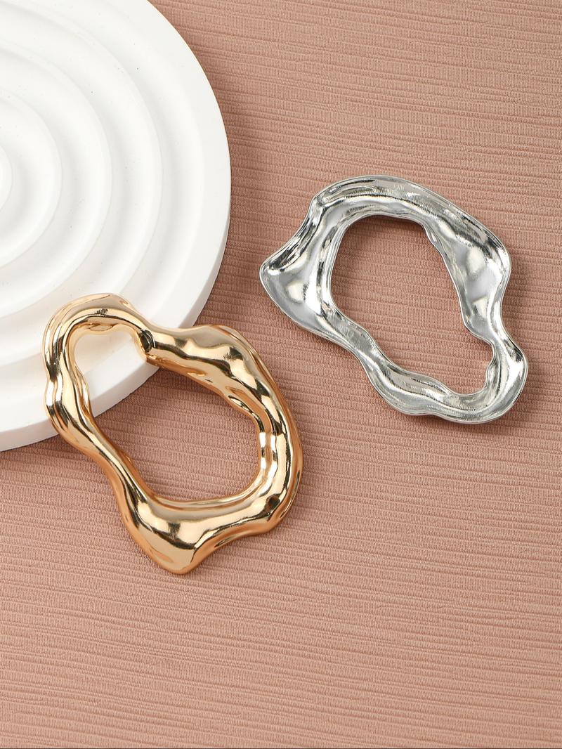 Women's Asymmetrical Metal Hijab Scarf Clips, Custom Design Large Brooch Holders, 1pc/2pcs Set, Perfect Accessory for Stylish Looks