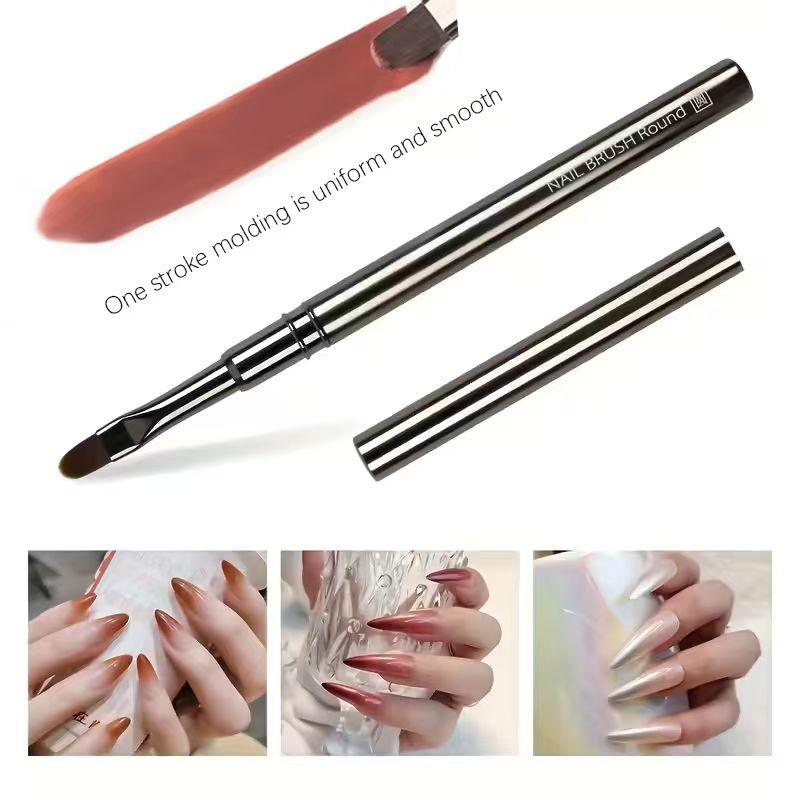 Flat head/round head/large square circle/professional nail brush - gel repair brush for nail design, fine tip nail brush, nail tools, Nail Design Pen, suitable for acrylic nail art, DIY Nail Art, DIY Manicure, household and salon use, Nail Supplies
