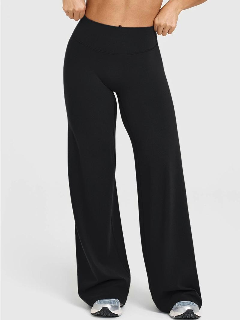 New Women's Fashionable High-Waisted Straight Leg Pants, Slimming Casual Wide-Leg Joggers, Sports Running Fitness Yoga Pants