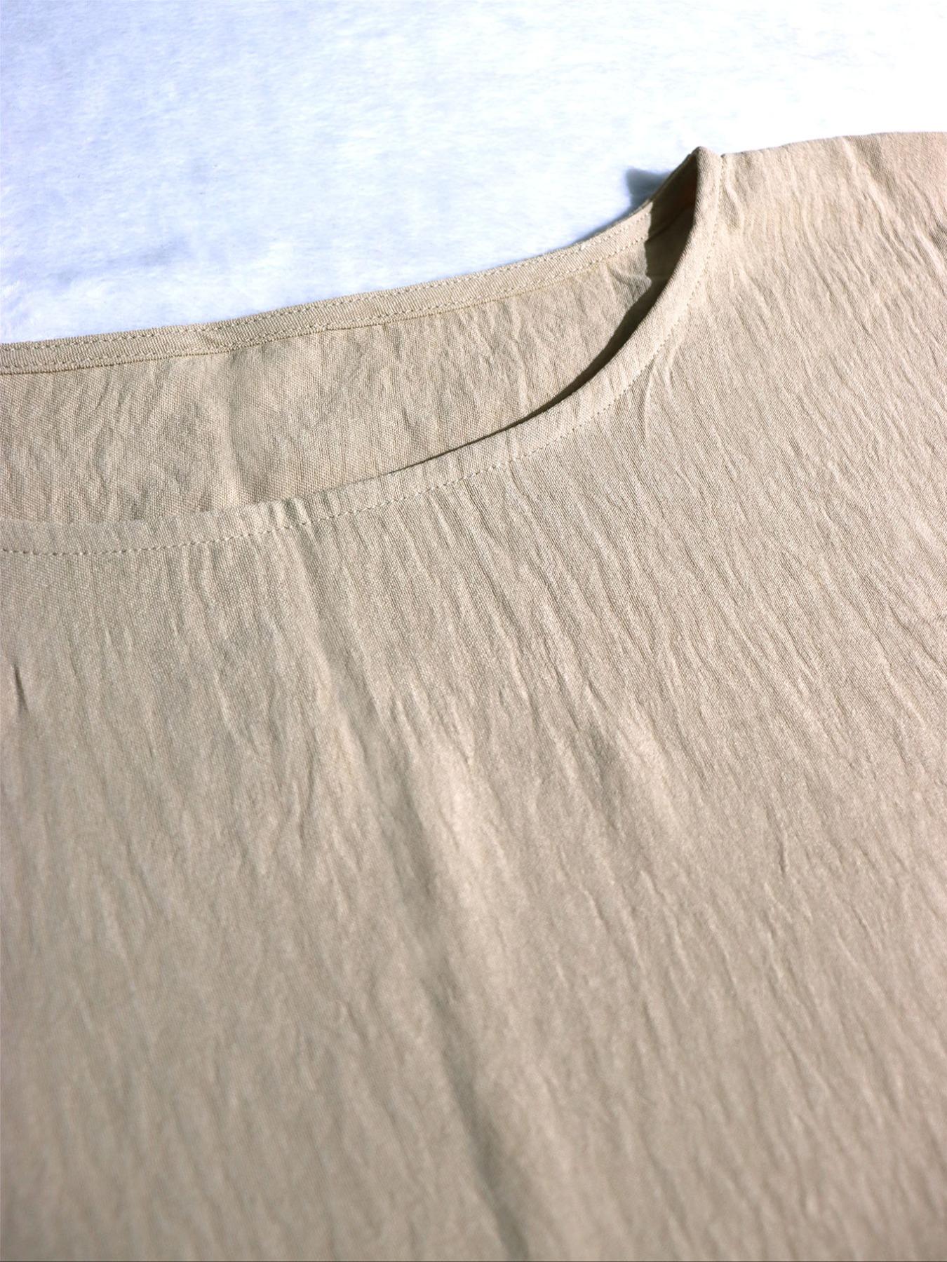 Women's Loose Two-Piece Set, Minimalist Long Hoodie Top + Wide Leg Pants, Casual Natural Style for Spring & Fall Seasons