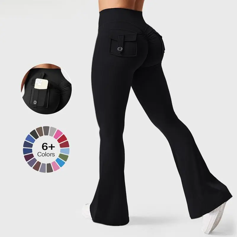 Women's Flared Leggings with Pockets Women's Fitness Leggings Butt Lifting Fitness Yoga Leggings exercise pants activewear outdoor athletic Sports Bottoms
