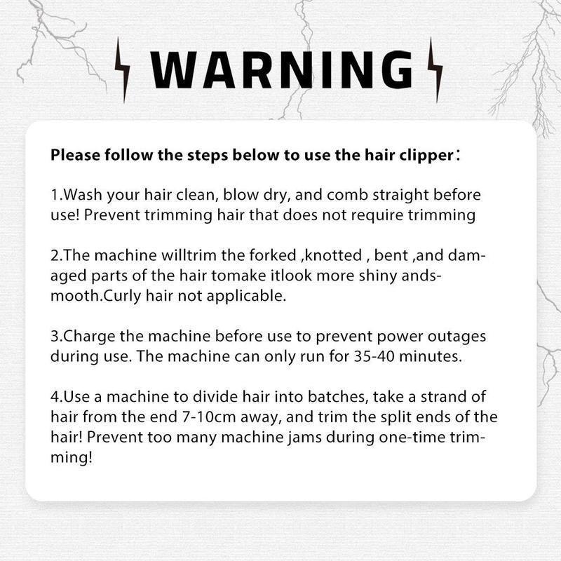 Type-C Rechargeable Split End Hair Trimmer, Portable Wireless Hair Trimmer, Hair Care Tool for Home and Outdoor Travel