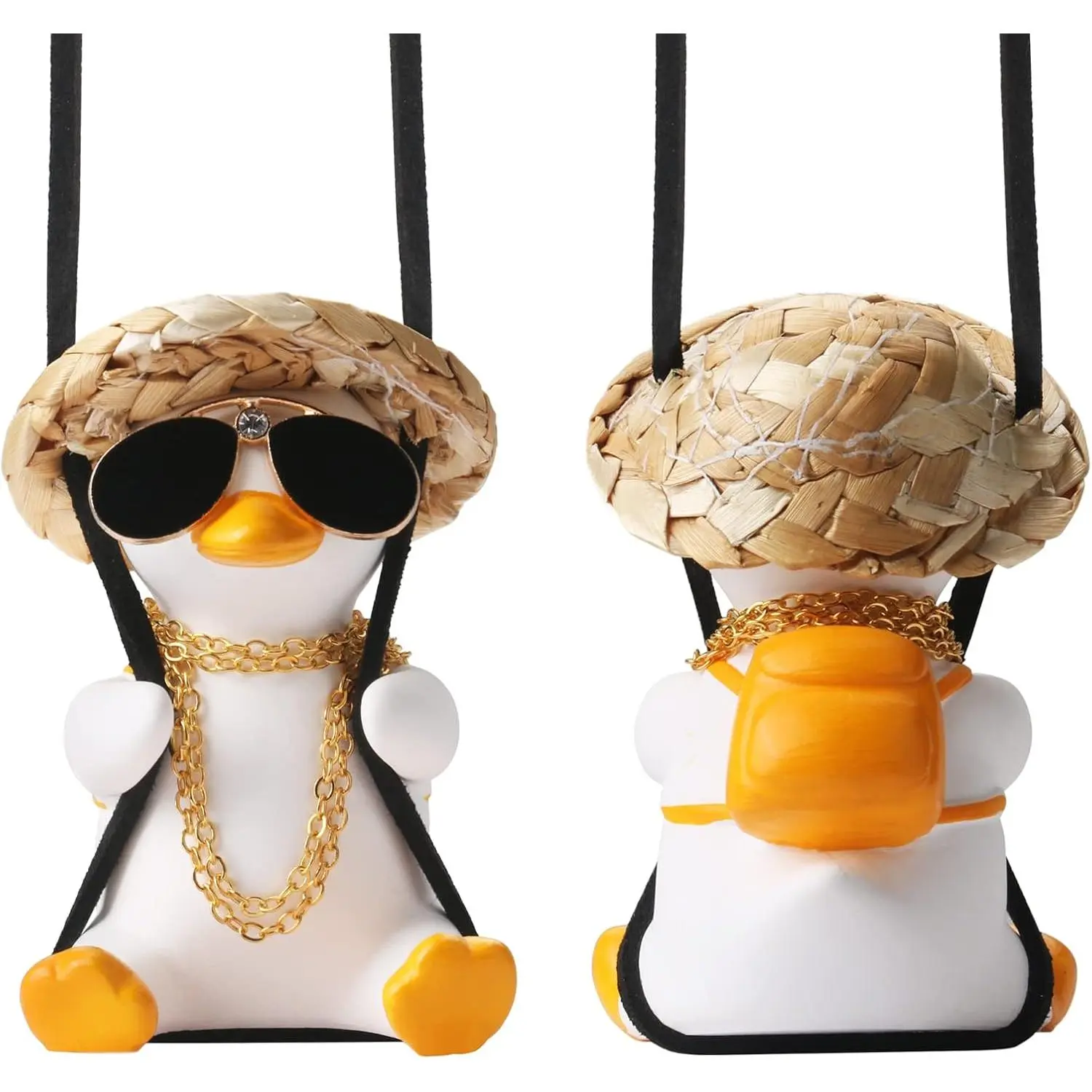 Cool Swinging Duck   Ornament Rear View Mirror Funny Xmas Gifts | Cute  Rearview Mirror Accessories Interior Decor for Women Men Teens Christmas Tree  Decorations Stuff Things