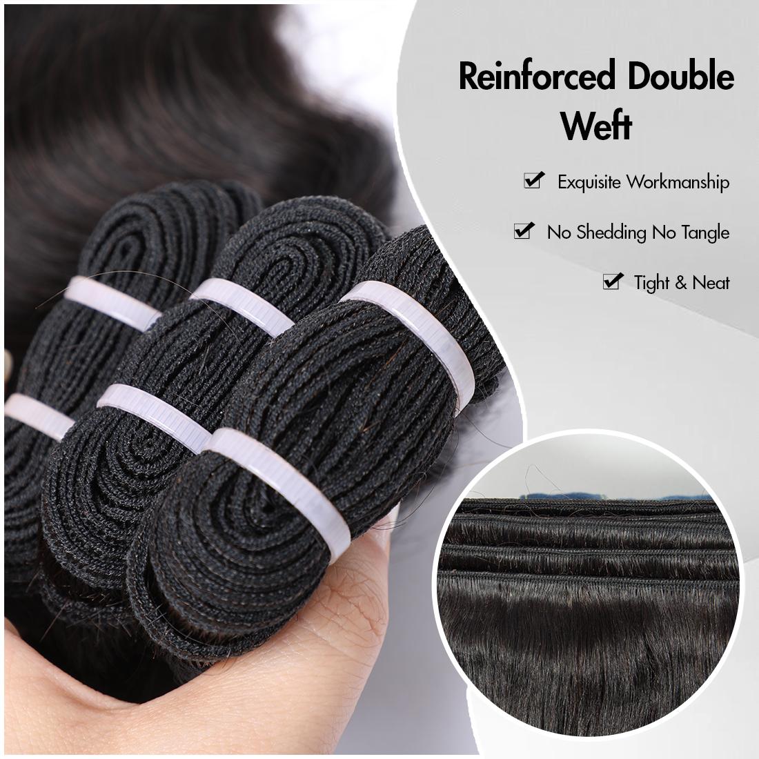 Iwish 15A Raw Human Hair Body Wave Bundles Indian Thick Ends No Tangle Shedding Natural Black Color 1B Weave 1/3 Pcs Hair Weave Bundle