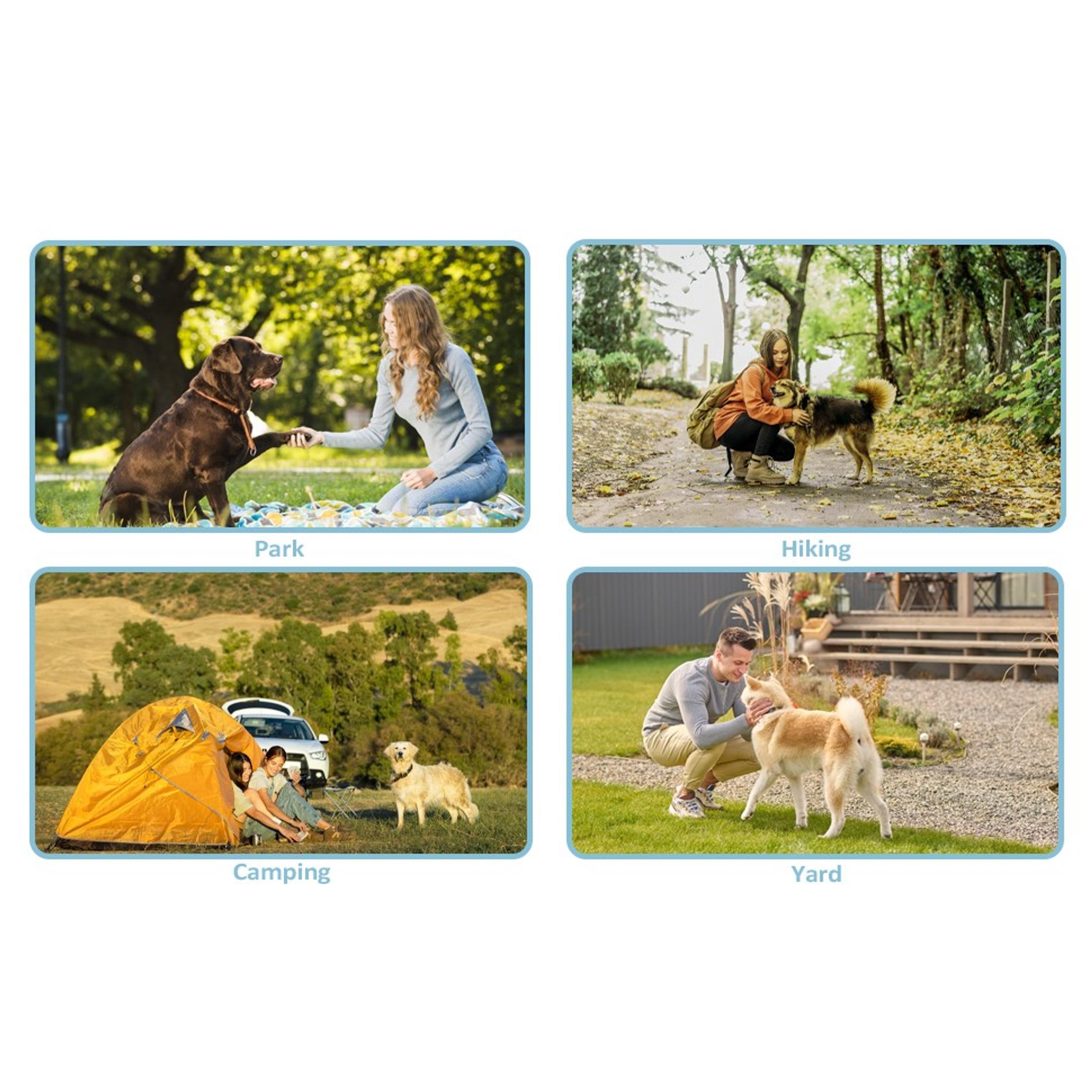 Heavy Duty 100FT Dog Run Yard Fence with 10FT Tie-Out Cable, Outdoor Play Trolley Leash System for Large Dogs Up to 300Lbs, Creates Secure Area