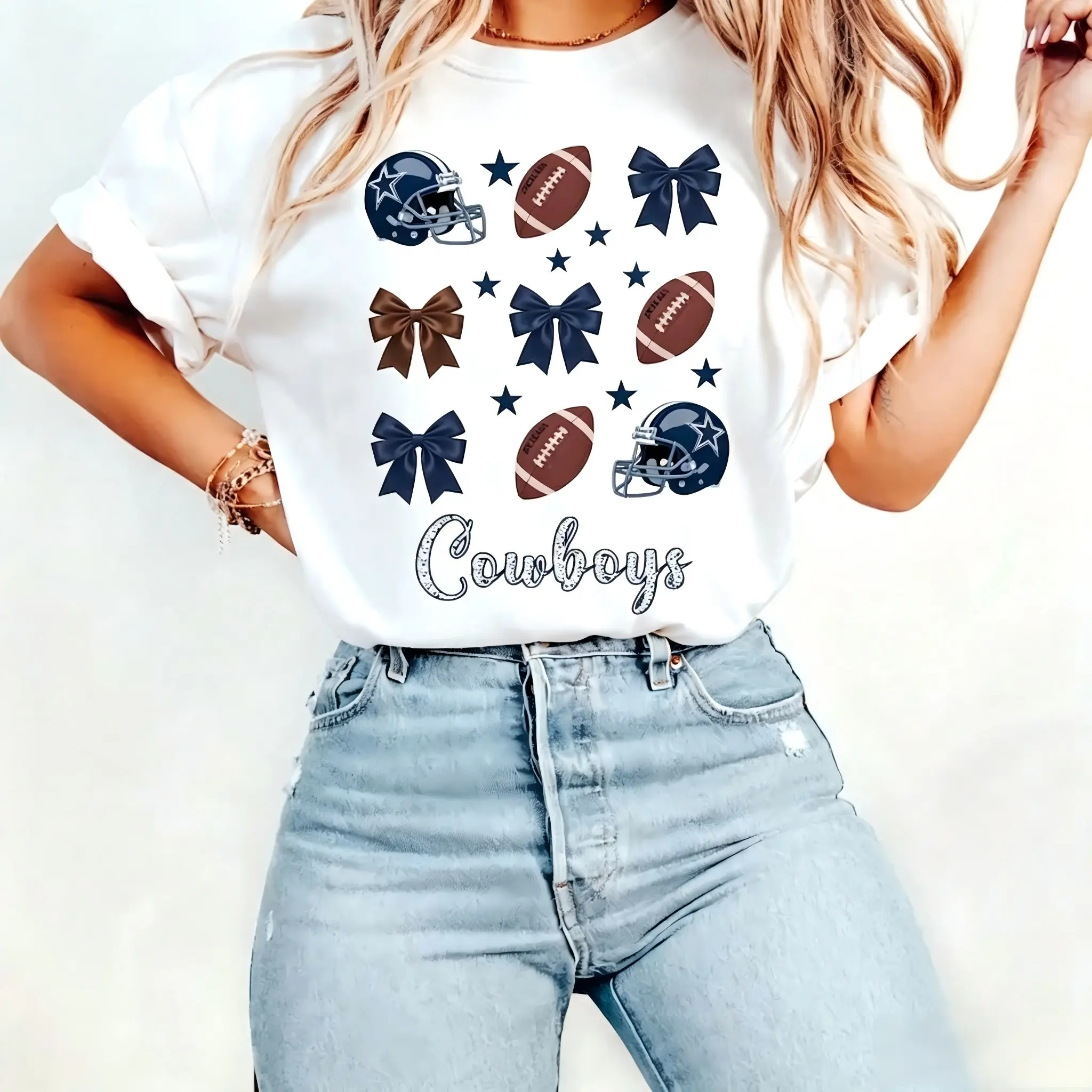 Cowboys Football Team Shirt, Game Day Fan Apparel, Shirt for Women, Gift for Football Lover