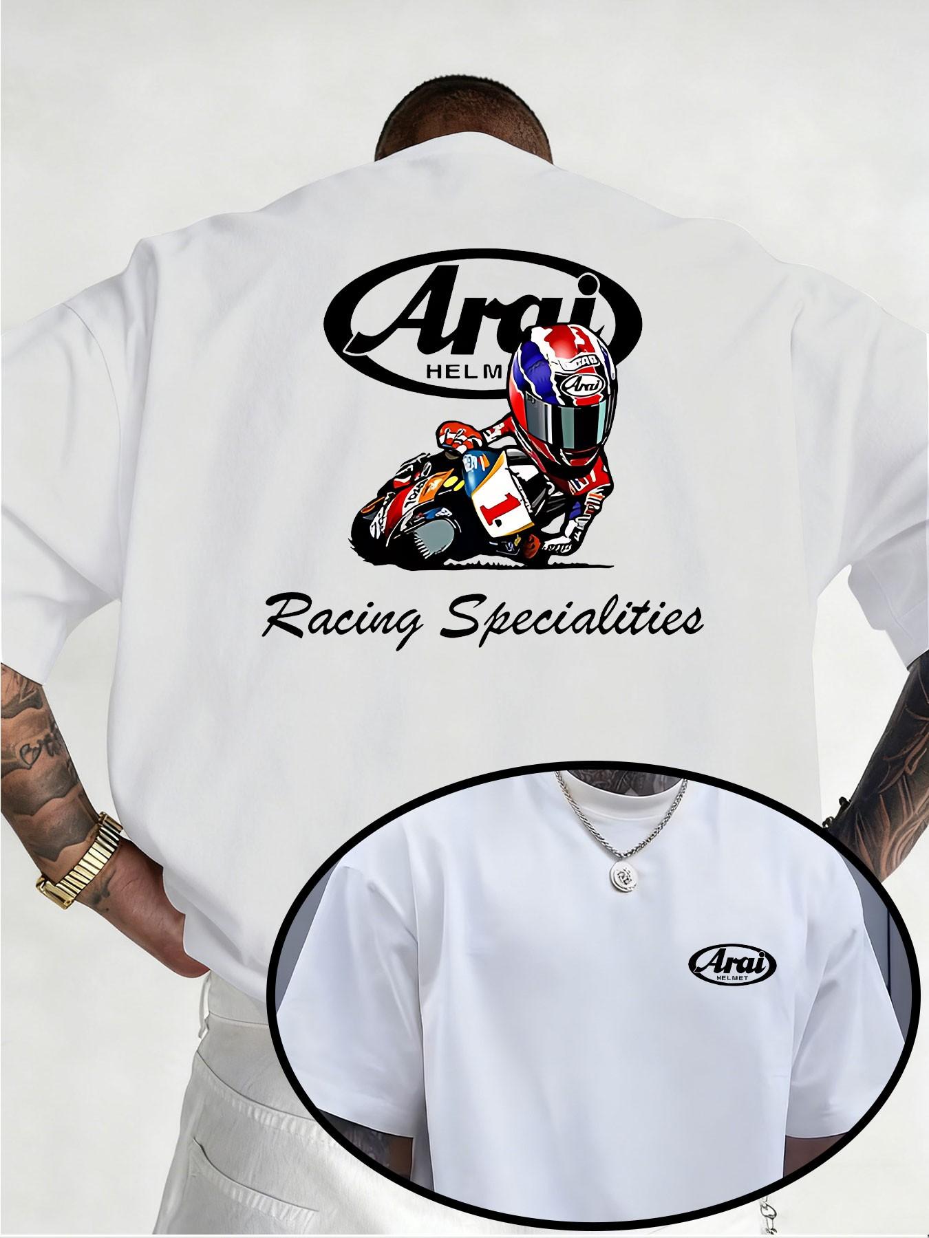 Men's Casual Short Sleeve Round Neck T-Shirt, Graphic Print Front and Back, Knit Fabric, Comfortable for Leisure and Home Wear