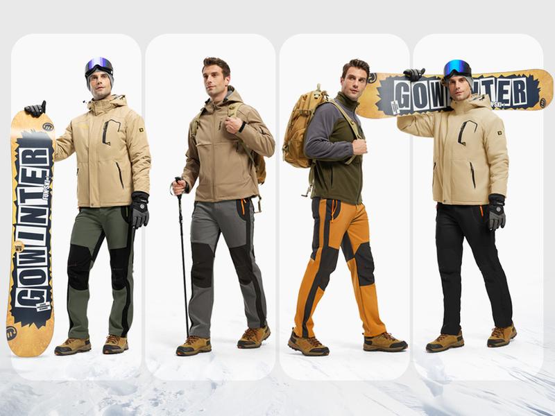 TBMPOY Men's Outdoor Snow Ski Water Resistant Fleece Lined Pants