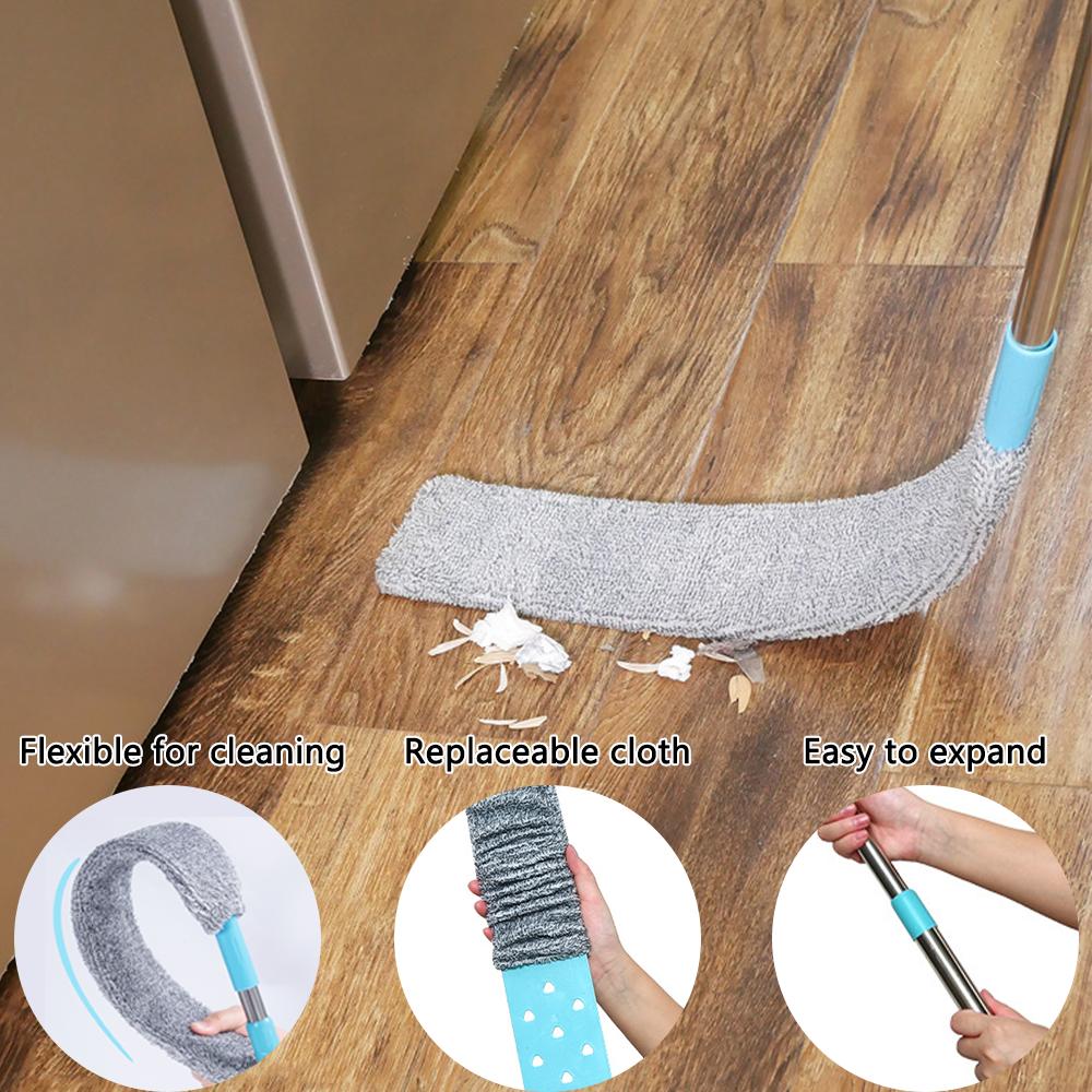 Retractable Gap Dust Cleaner Extendable 59" Duster with 2 Microfiber Cloths Soft Bristles for Delicate Surfaces Heavy-Duty Stainless Steel Locking Design Perfect for Under Furniture Bed Kitchen & Living Room Cleaning Home Care Supply Reusable Tool