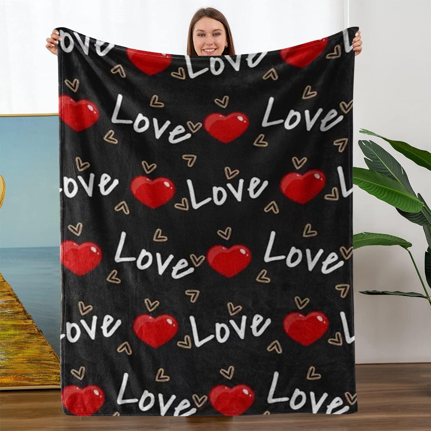 To My Boyfriend Letter Pattern Blanket, Letter Print Blanket, 1 Count Soft Comfortable Throw, Air-Conditioned Room Blanket, Warm Nap Blanket for Home Office, Valentine's Day Gift