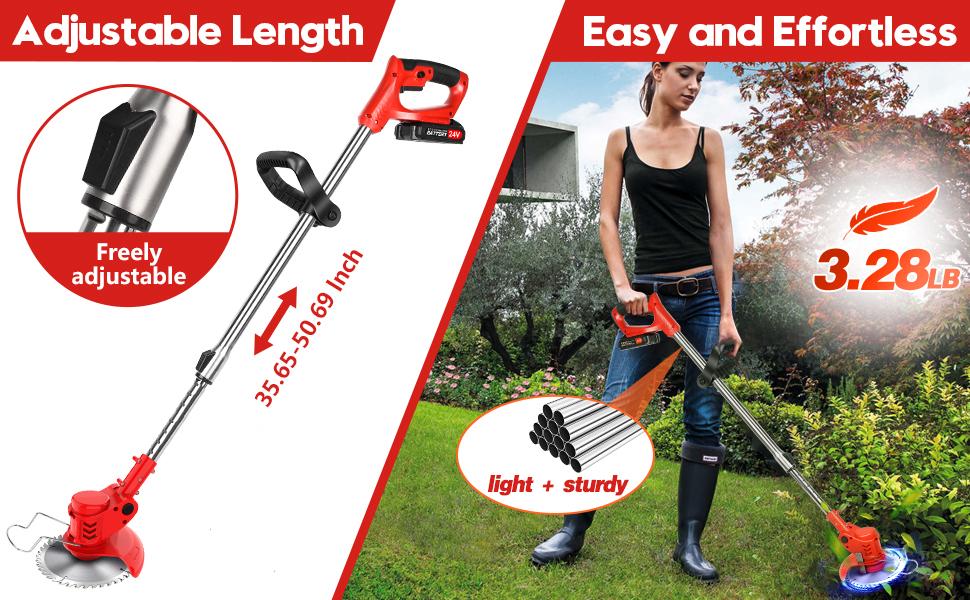 Electric Weed Wacker Battery Expandable cordless Weed Eater with 2 Batteries Motor 3-in-1 Adjustable Kit BrushlessString Trimmer/Grass Trimmer/Lawn Mower Multi-Purpose lightweight Telescopic Handle Perfect Partner for Garden and yard Lawn Care