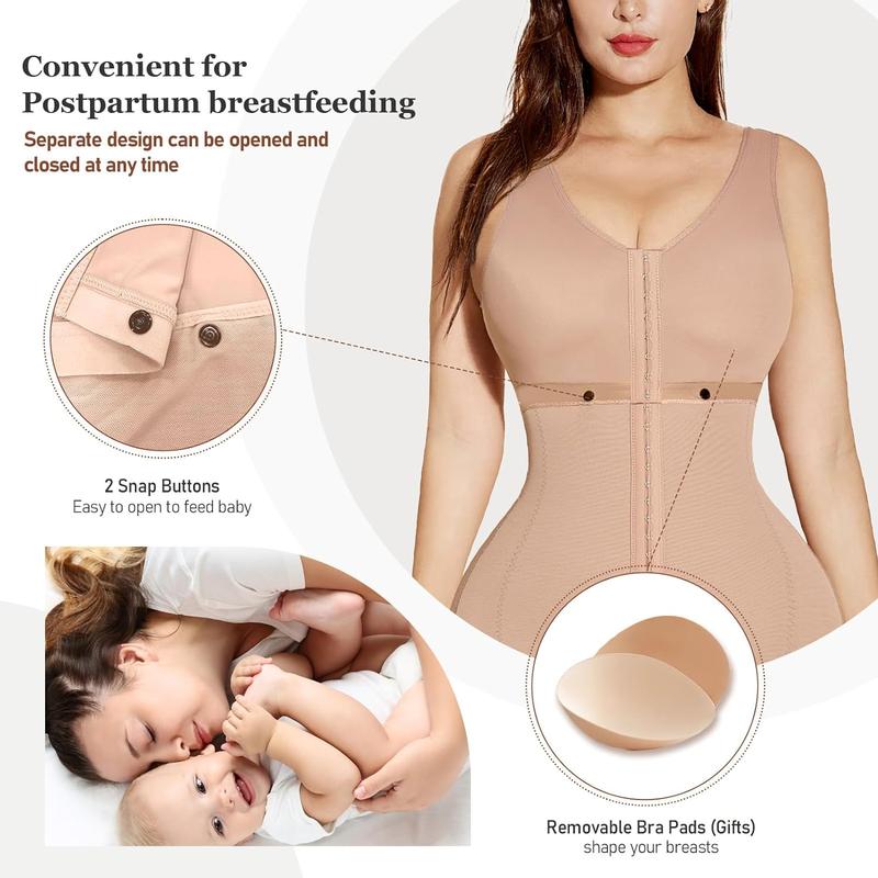 M MYODRESS Women Chest Packed And Tummy Control Shapewear With Open Eye Bodysuit