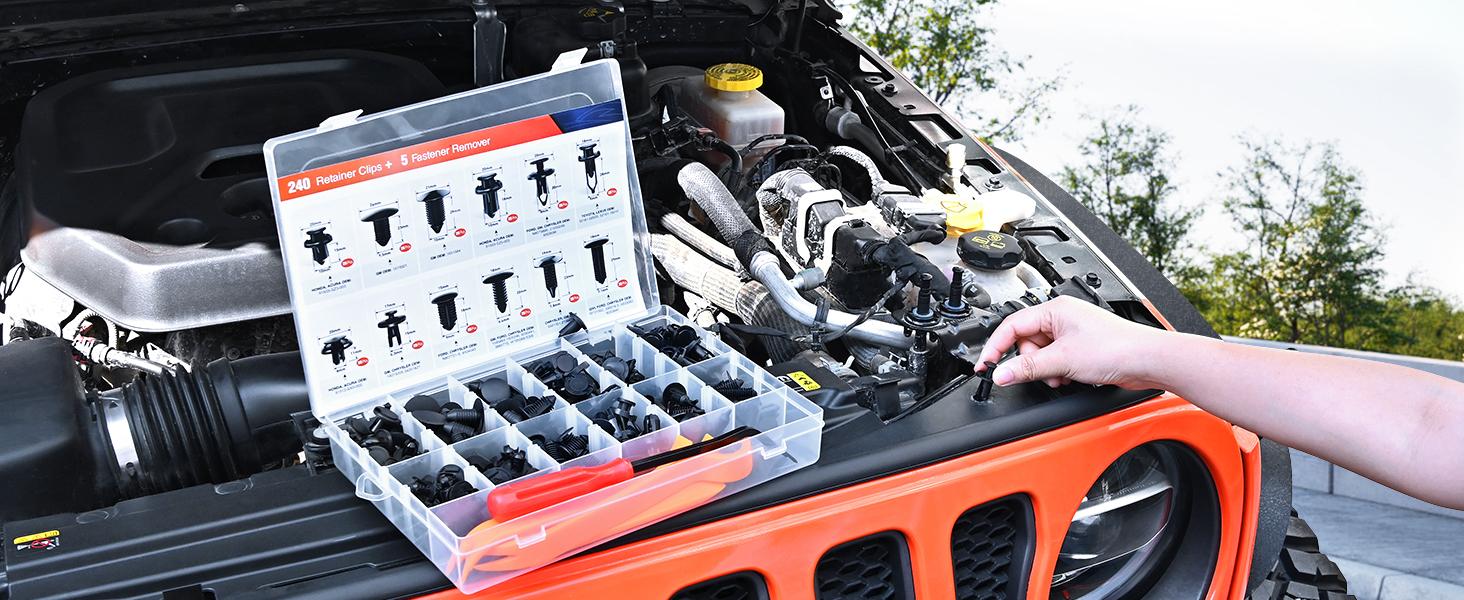 Car Clips Plastic Box Container Kit Variants