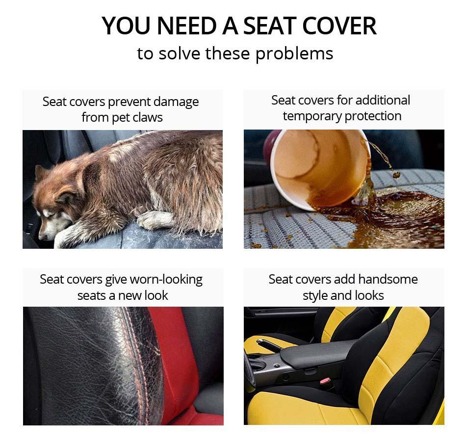 Universal 7-Seater Car Seat Covers (4 Single Seat Covers + 1 Rear Seat Cover), PU Leather Car Seat Protectors Full Set, Stylish Waterproof & Resistant Automobile Interior Auto Accessories for Car SUV Vehicle, Wide Compatibility, Car Essentials