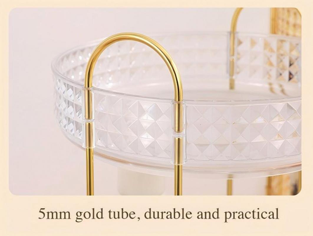 Transparent Diamond Texture Multi-Layer Rotating Storage Rack, Multi-Functional Organizer for Kitchen and Living Room, Home Storage Solution