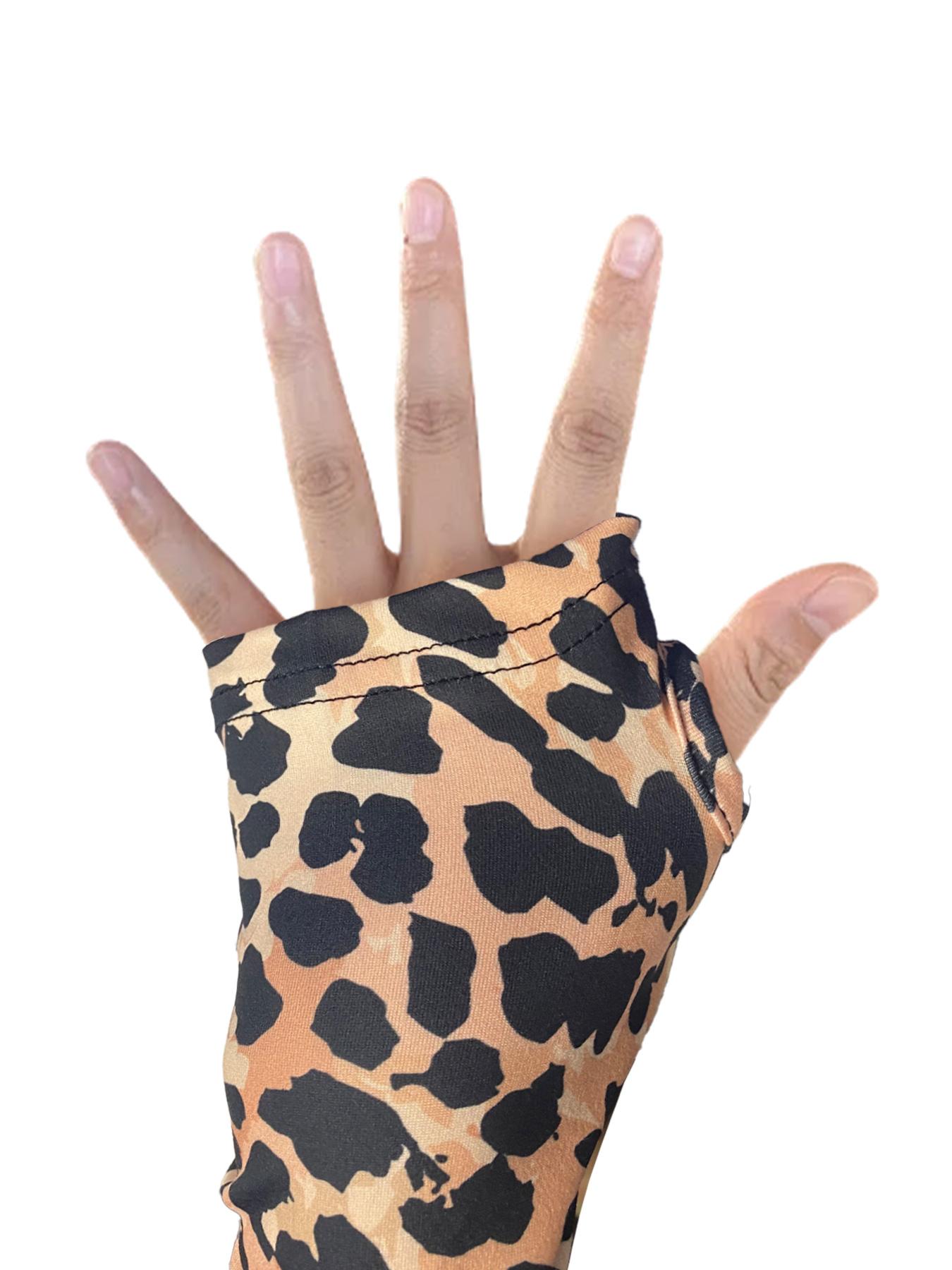 Women's Leopard Print Zipper Thumb Hole Design One-piece Bodysuit, Fashion Casual Long Sleeve Bodysuit for Daily Outdoor Wear, Women Clothes for Spring & Fall, Womenswear