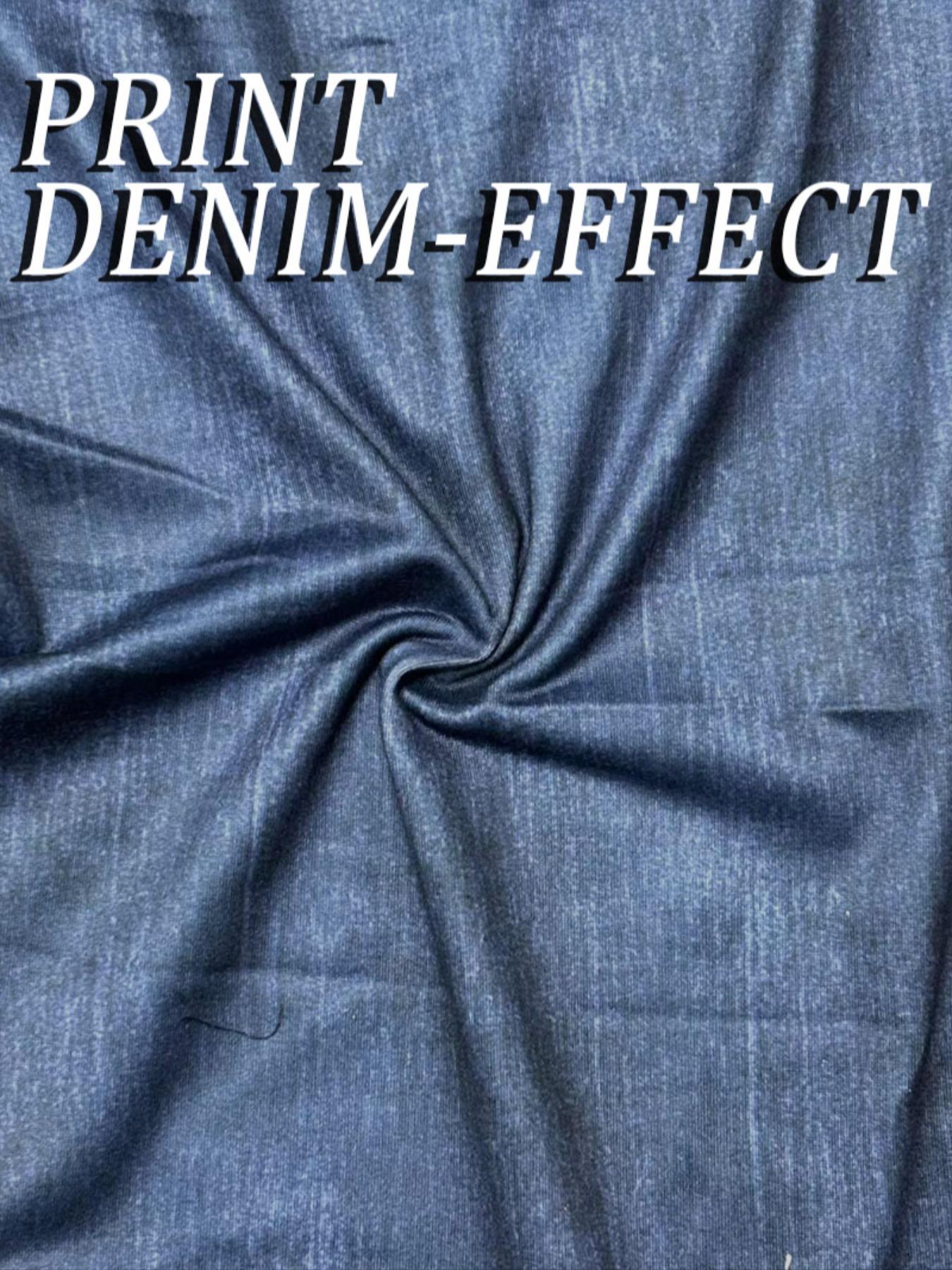 Women's Denim-effect Print Pants, Stylish Elegant Fashion Casual Bottoms for All Seasons