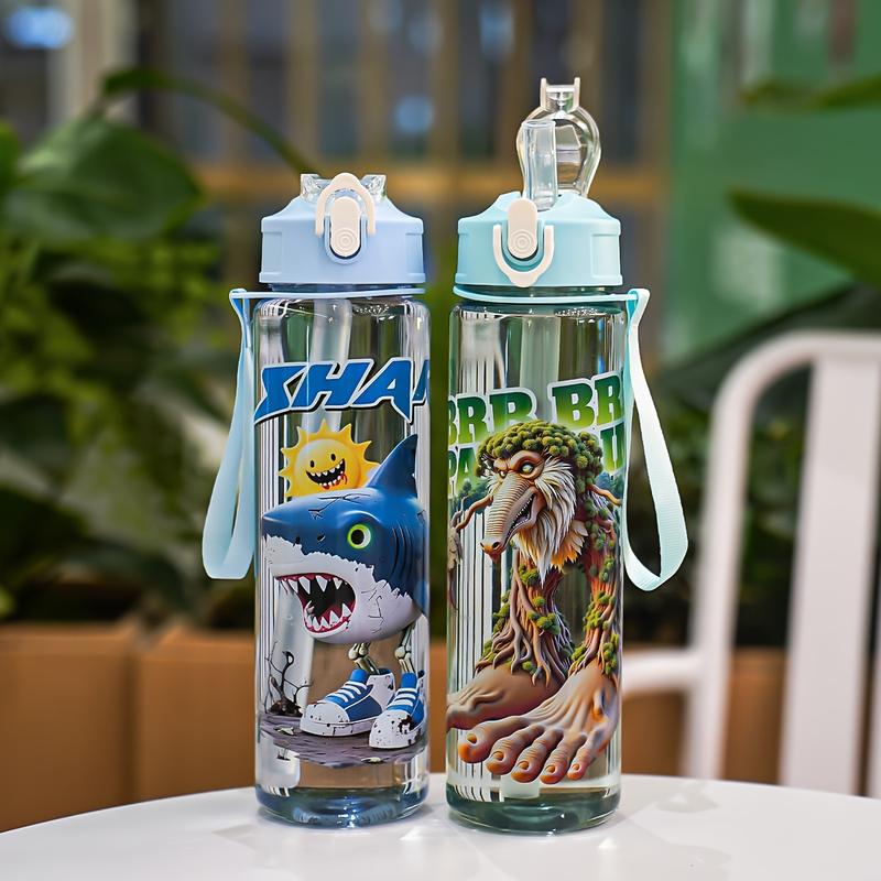 Transparent with Straw, 750ML/26oz Sports Design Leakproof Water Bottle, Portable & Leak-Proof, Ideal for Running, Cycling, Hiking, Gifts