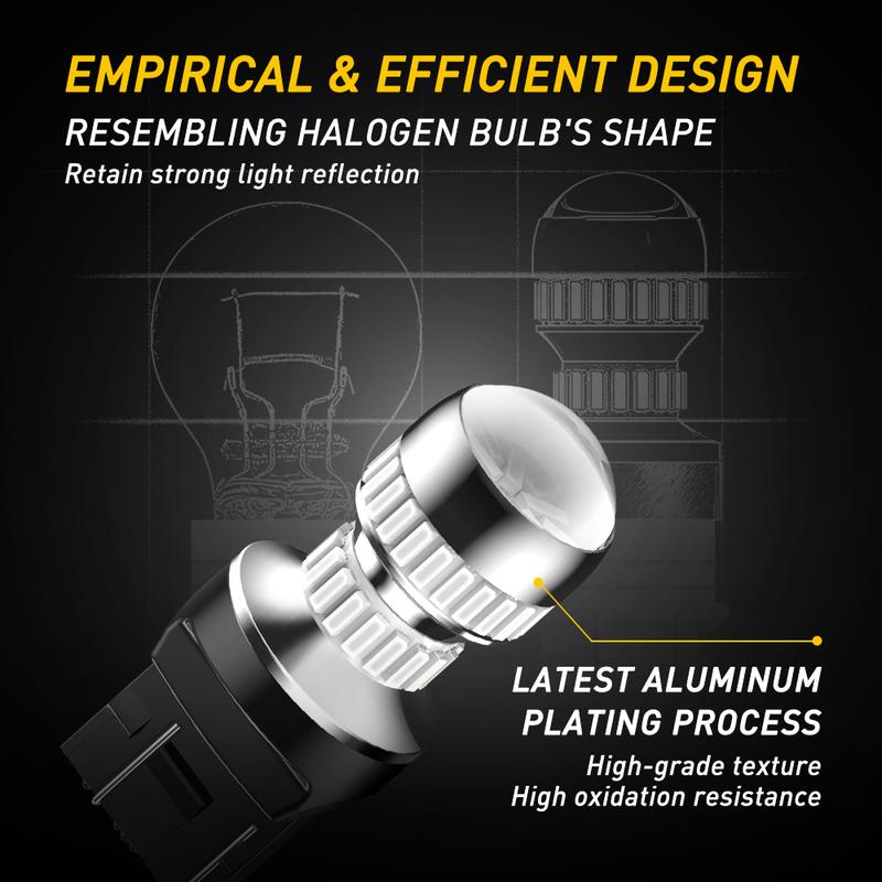 AUXITO Upgraded 7440 7443 LED Bulbs for Reverse Lights T20 7441 7444 LED Replacement Light Kit for Backup Tail Brake Signal Parking DRL Lights, 6000K Xenon White