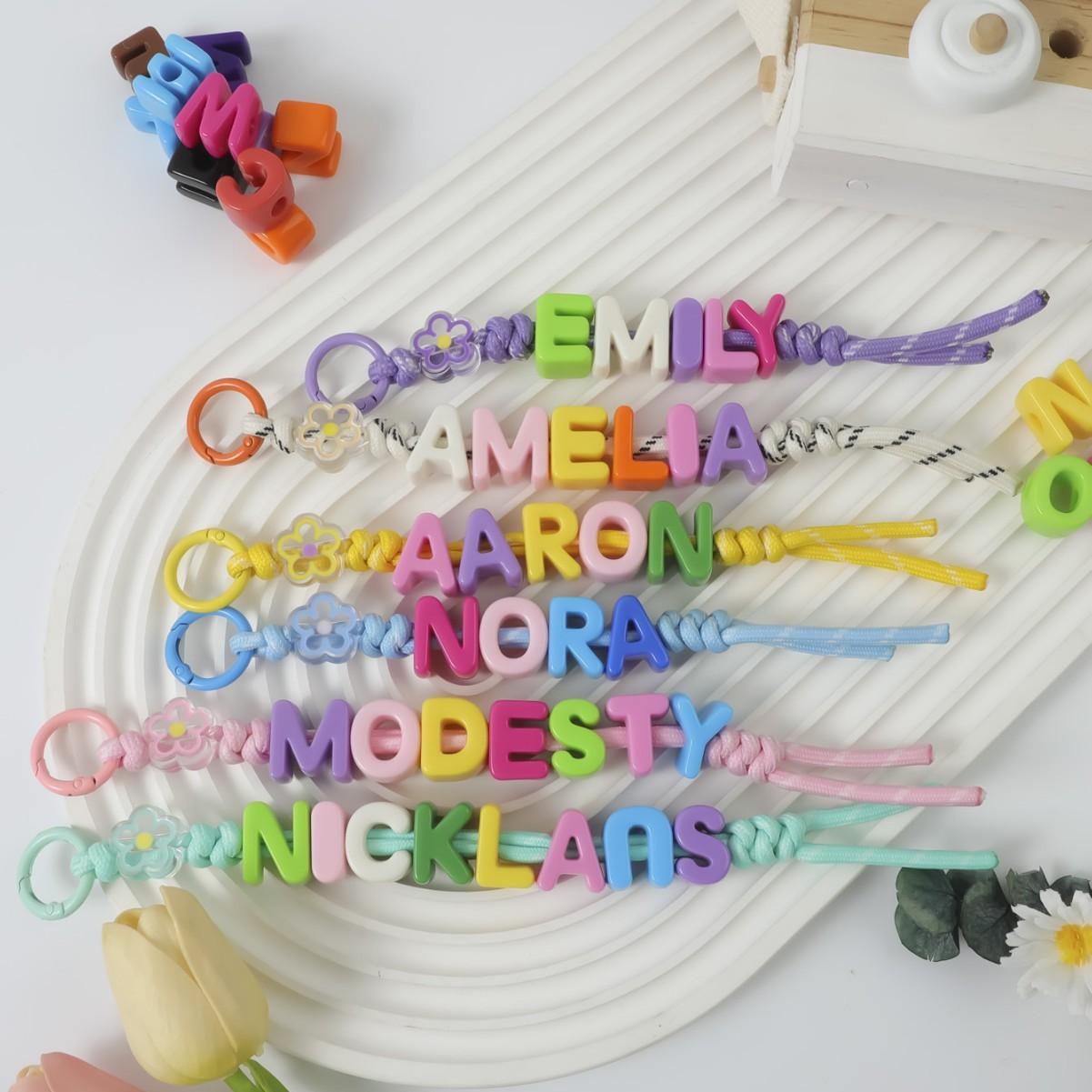 100Pcs Acrylic Macaron Color Beads, Matte Large Hole Alphabet Beads for DIY Phone Chains and Bag Charms, Creative Gift Accessories, DIY Craft Embellishments