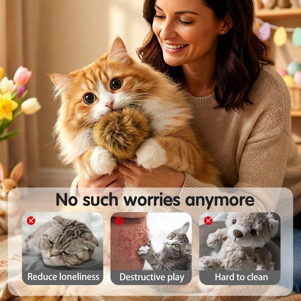 Cat Toy Faux Rabbit Fur Ball, Ultra Soft Interactive Catnip Balls, 2026 New Soft Rabbit Fur Catnip Balls, Fluffy Catnip Toy for Indoor Cats, Soft, Washable and Real Rabbit Fur Cat Toys, Cat Exercise Ball for Indoor