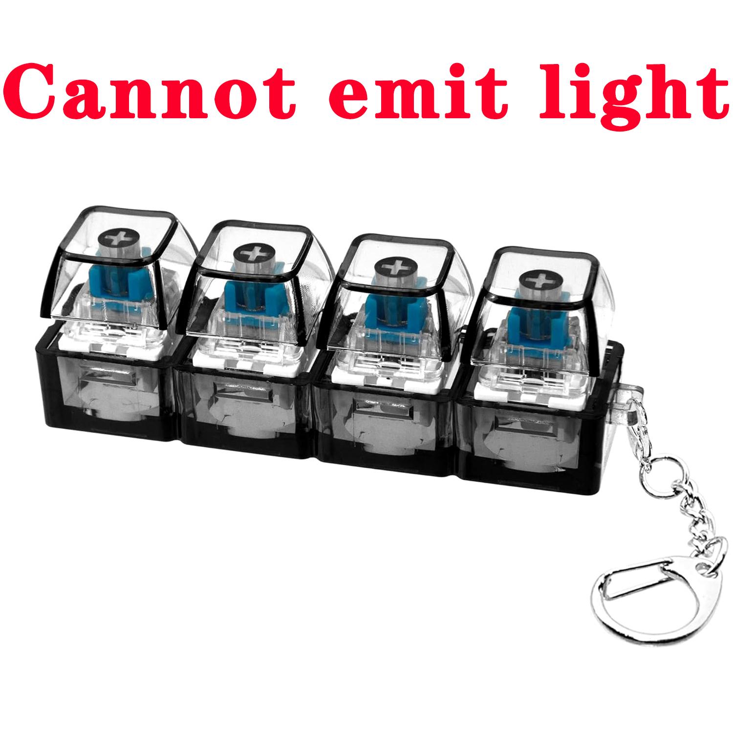 Keyboard Fidget Toy Keychain, 4-in-1 Stress-Relief Button Keychain, Glow-in-the-Dark & Non-Glow Options, Transparent Style