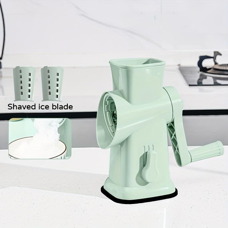 Manual Ice Maker Machine, Heavy-Duty Stainless & Plastic Hand-Crank Ice Crusher, Portable No-Electricity Ice Maker with Operation, Suitable for Home Outdoor Ice Businesses
