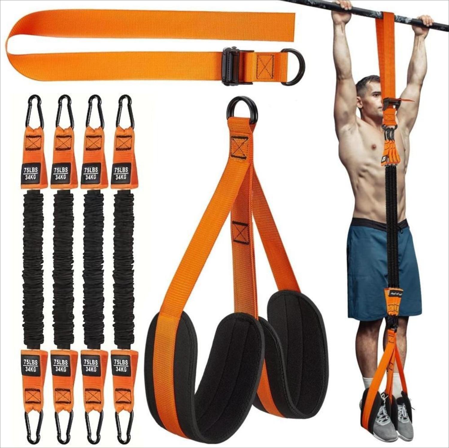 Adjustable Pull Up Assist Band, Multi-Function Strength Training Strap, Supportive Knee Fitness Stretch Rope, Home Gym Workout Equipment for Full Body Training