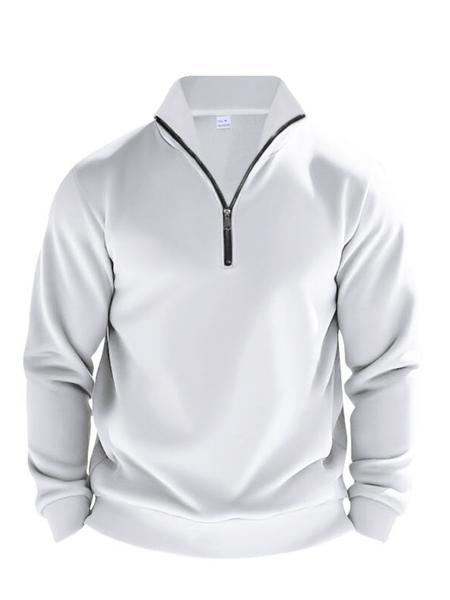 Men's Half - Zip Pullover with Contrast Lining - Stand - Up Collar, Ribbed Trim, Athletic Fit. Designed for All - Weather Performance in Outdoor Settings, Suitable for Alpine Hikes, Urban Commutes, Winter Training & Athletic Sweatshirt