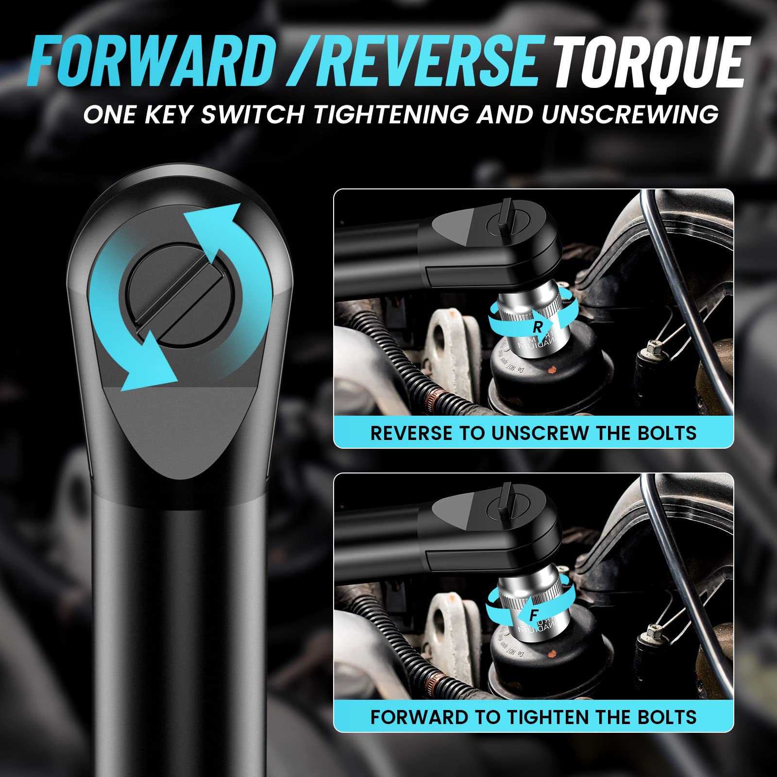 Seesii 1/2'' WH700 3-In-1 Impact Wrench + 3/8" Ratchet Wrench