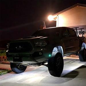 Nilight  8PCS 24LED Rock Light for Cargo Truck Pickup Bed Off Road Under Car Side Marker LED Rock Lighting Kit w/Switch White#springtok